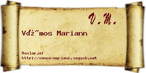 Vámos Mariann névjegykártya