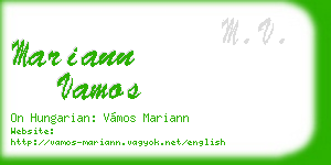 mariann vamos business card